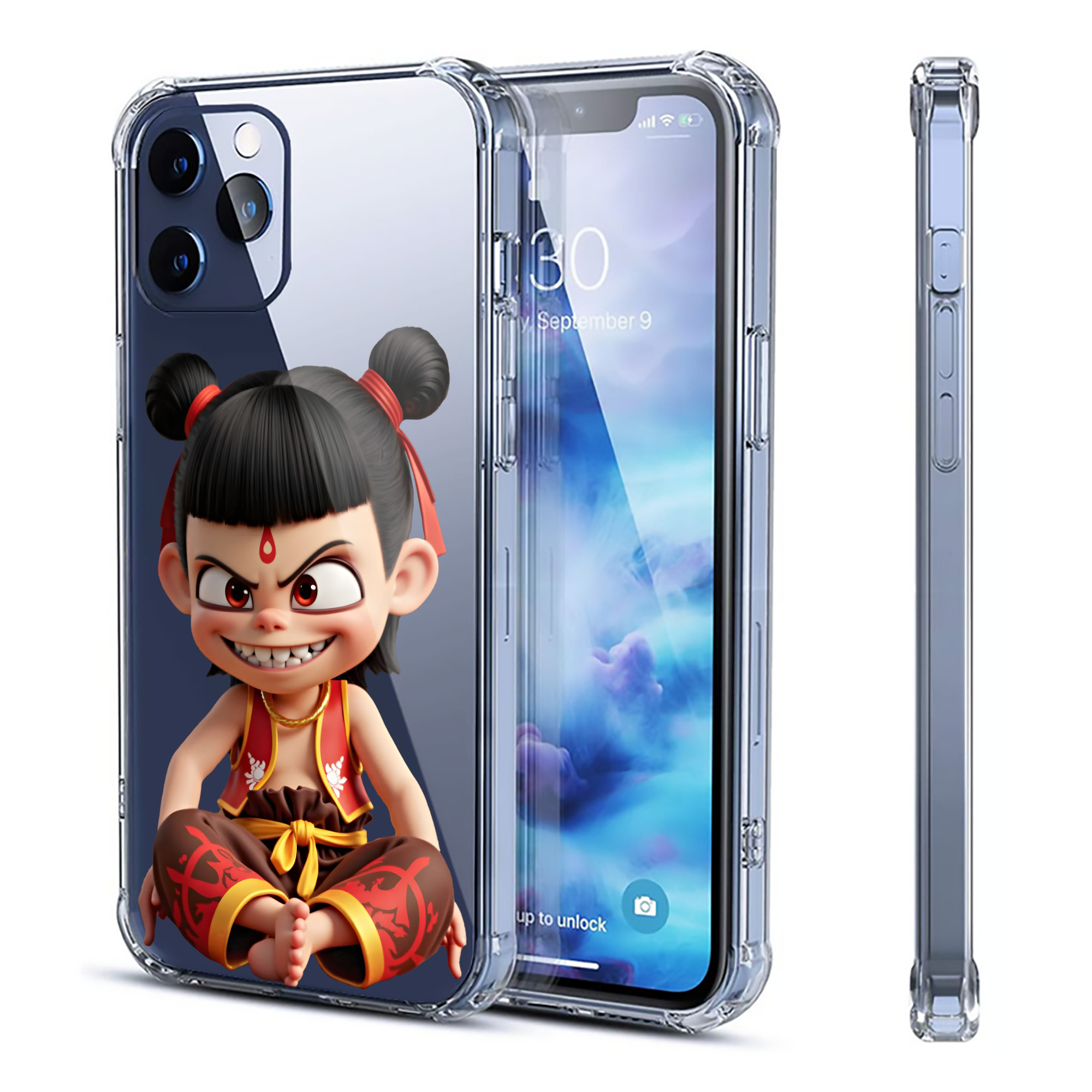 （画像用） Ne Zha 2 ナタ 魔童の大暴れ 【iPhone 12シリーズ対応】透明スマホケース（クリアソフトケース）